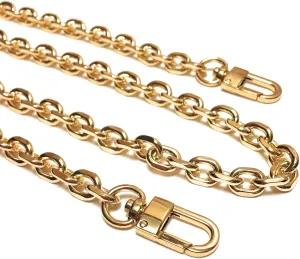 Rolo Purse Chain Diamond Cut Crossbody Shoulder Strap (9mm) Polished - Gold (16" / 40cm)