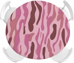 Round Fitted Tablecloth Abstract Water Ripple Art Waterproof Table Cover for Indoor Outdoor Holiday Party Modern Pink Patchwork Elastic Edged Tablecloths Fit Up 45"-54" Tables