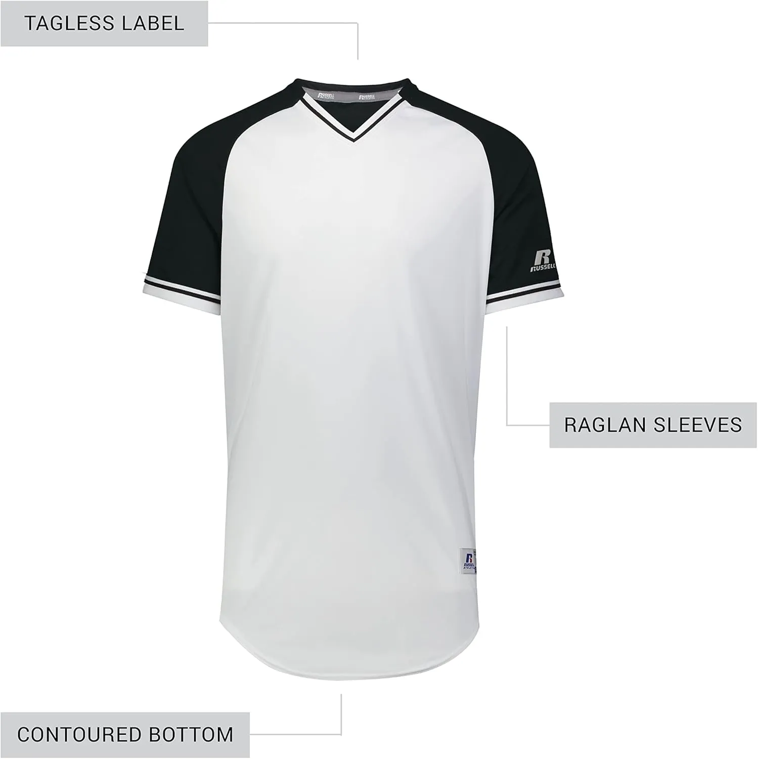 Russell Athletic Boys' Youth Classic V-Neck Jersey, Moisture-Wicking, Comfortable Fit