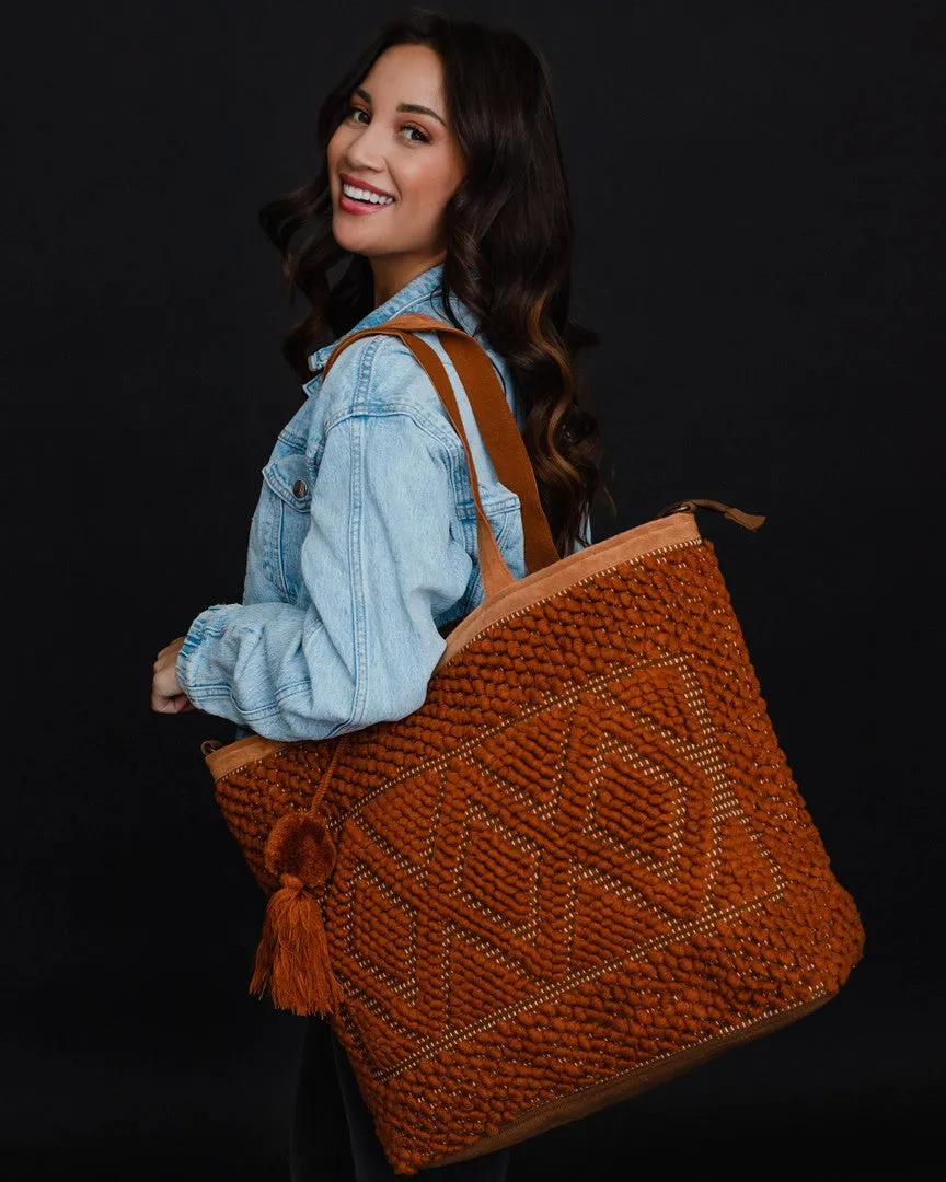 Rust Diamond Pattern Tote