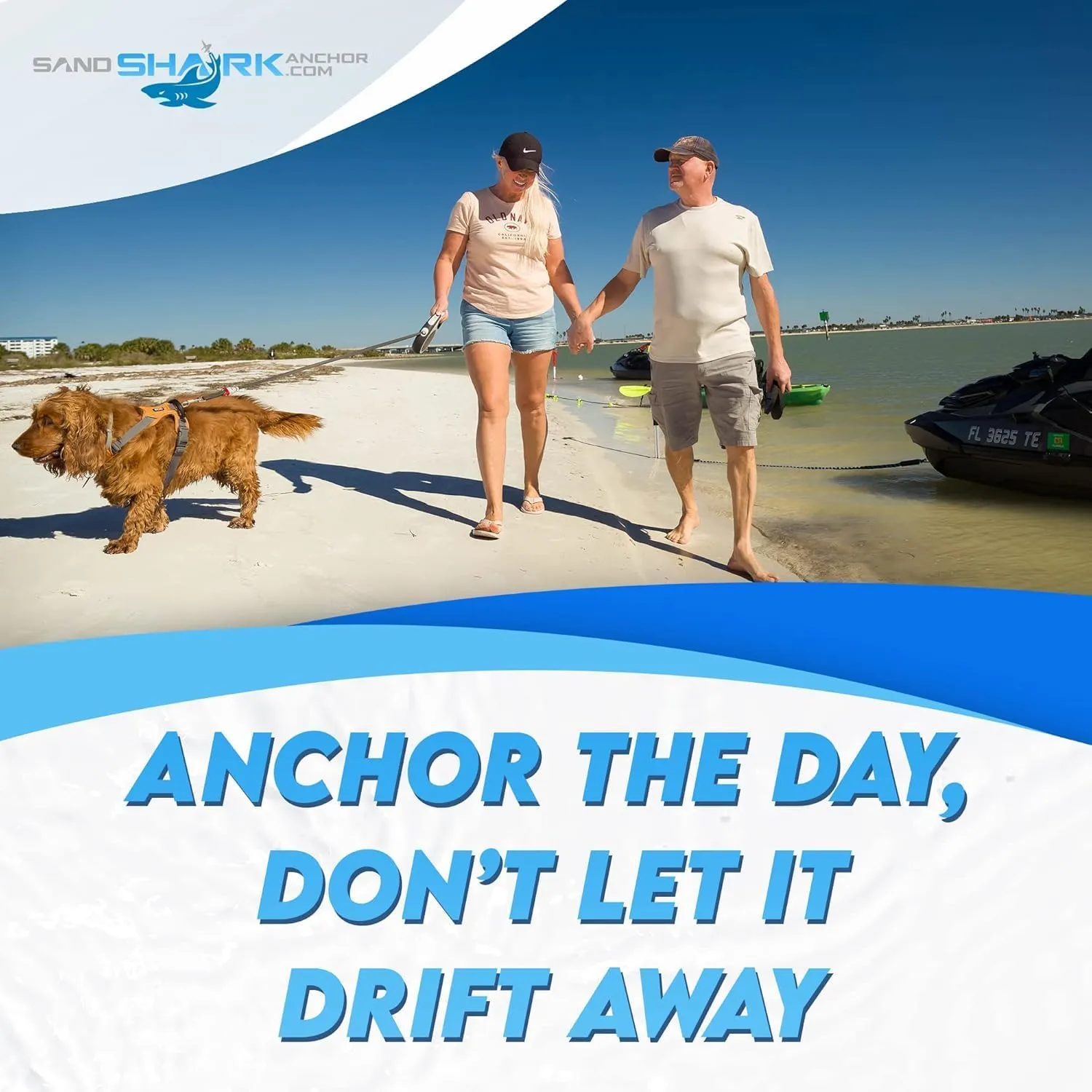 SandShark 7-21ft Premium Anchor Bungee Dock Line. Boat Accessories Bungee Anchor Line Absorbs Shock to Anchors and Docks w/Stainless Steel Clip. Designed for SandShark Anchor., 7-21 Blue