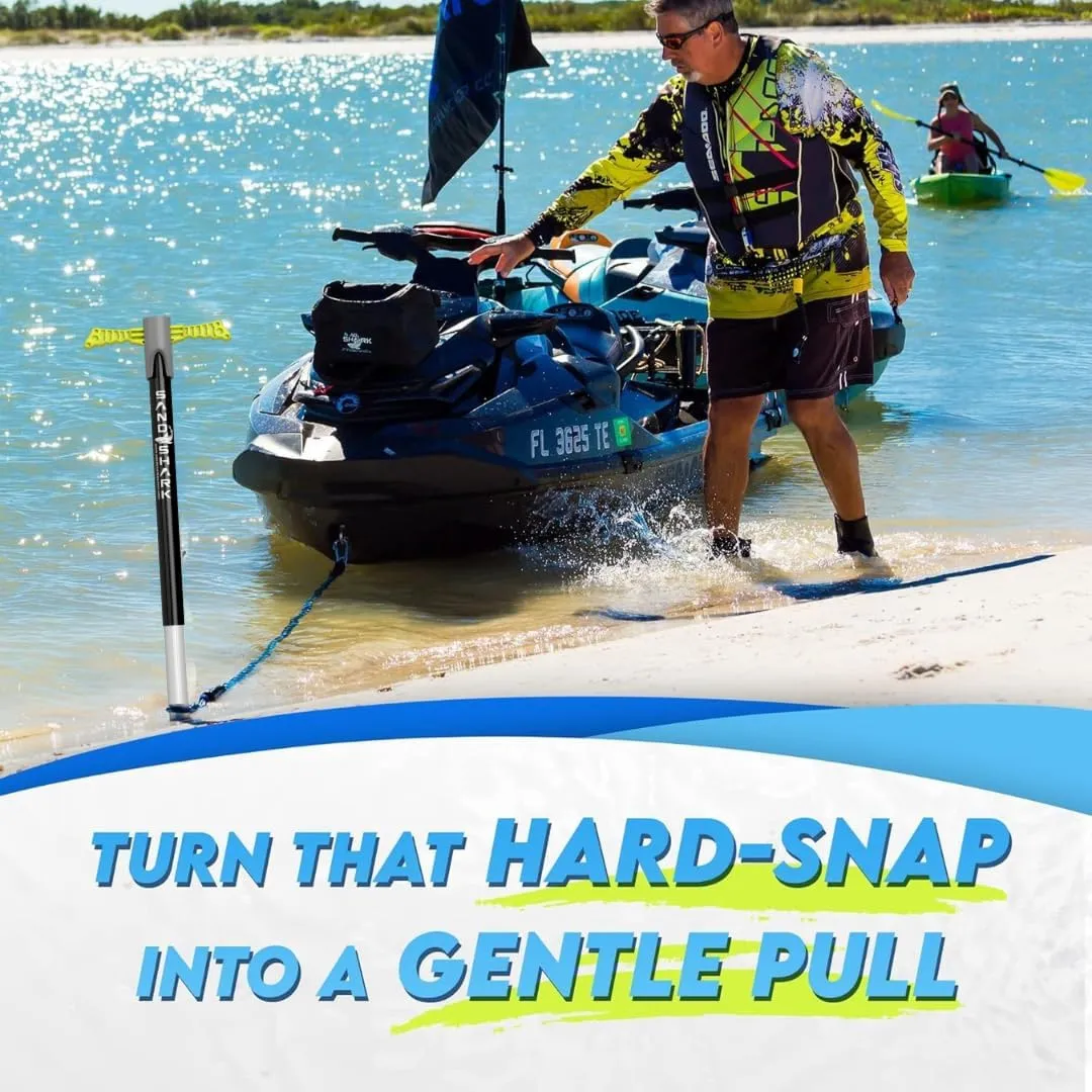 SandShark Premium Anchor Bungee Dock Line. Boat Accessories Anchor Line Absorbs Shock to Anchors and Docks w/Stainless Steel Clip - Blue - 7-14ft
