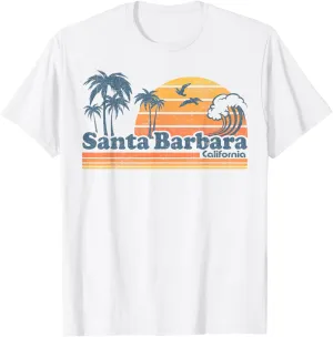 Santa Barbara California Beach Vacation Cute Cali 70s Retro T-Shirt