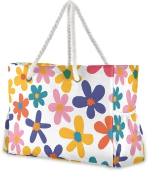 senya Large Beach Shoulder Bags Canvas Tote Water Resistant for Gym Travel Daily