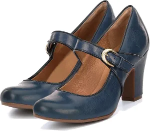 SHODENSE Women Vintage Chunky High Heel Mary Jane Shoes Round Closed Toe Ankle Strap Dress Sandals 3" Block Heels Mary Jane Lolita Pumps Two-Toned Patchwork Buckle Office Lady Wedding Retro 4-11 M US