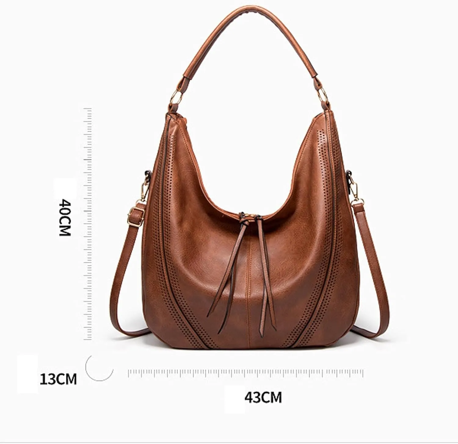 Shoulder Bag Genuine Leather Vintage Women Handbags Stylish Crossbody Shoulder Bag for Casual Use(Brass)