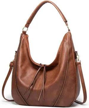 Shoulder Bag Genuine Leather Vintage Women Handbags Stylish Crossbody Shoulder Bag for Casual Use(Brass)
