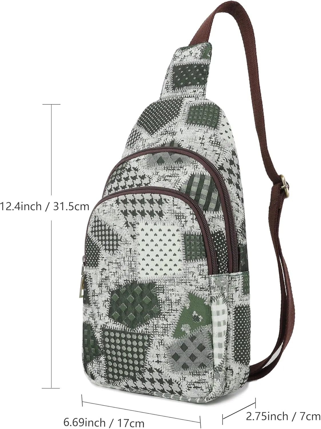 SILKAREA Canvas Sling Bag for Wome Crossbody Purse Small Sling Backpack Purse Travel Hiking Chest Bag Daypack