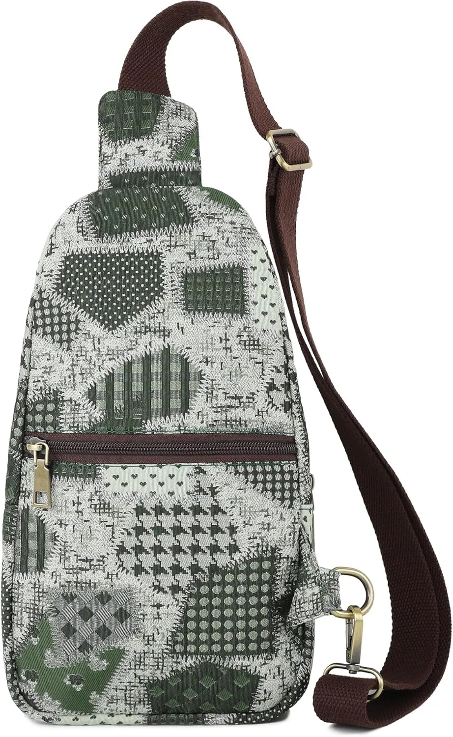 SILKAREA Canvas Sling Bag for Wome Crossbody Purse Small Sling Backpack Purse Travel Hiking Chest Bag Daypack