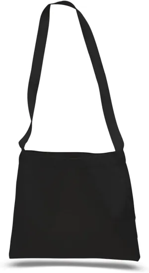Small Canvas Messenger Bags for DIY, Art & Crafts Projects, or Promotions Set of 6 (Black)