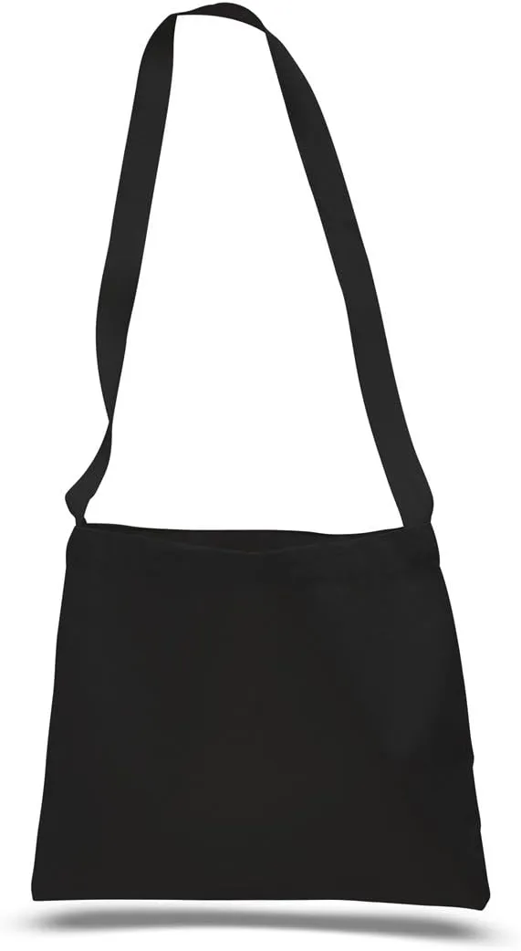 Small Canvas Messenger Bags for DIY, Art & Crafts Projects, or Promotions Set of 6 (Black)