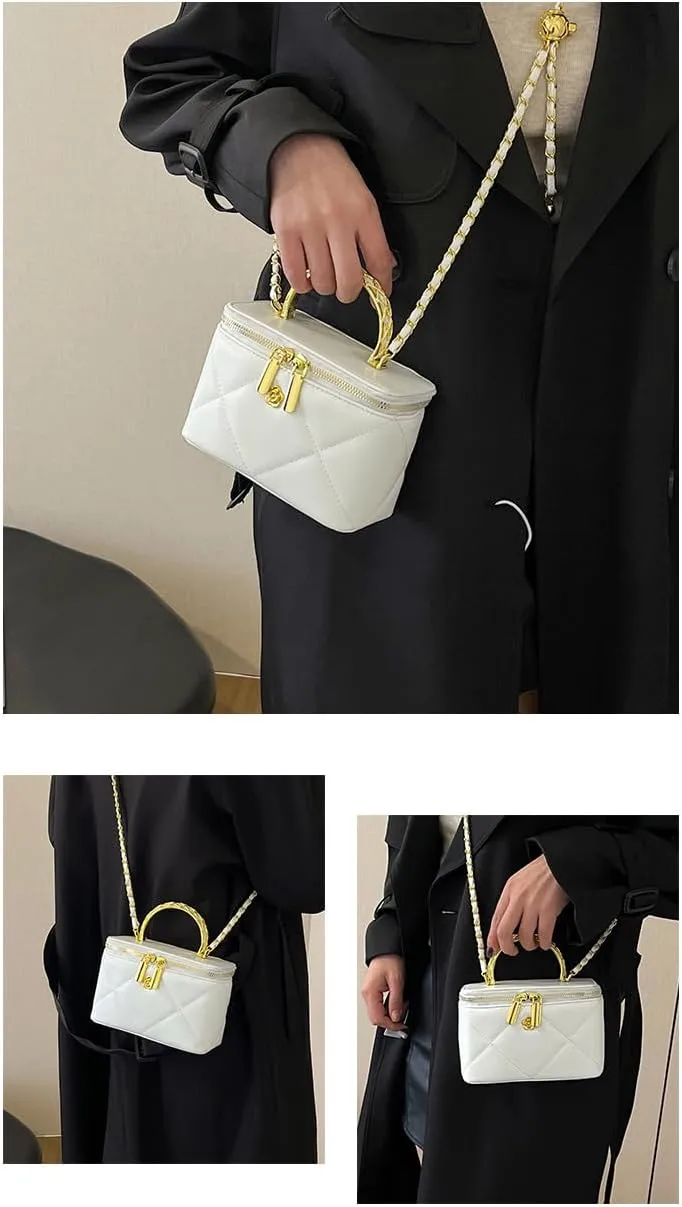 Small Quilted Square Box Bag For Women Designer Crossbody Pouch Purse Shoulder Bag Women's Casual Plaid Handbag