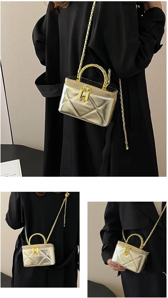Small Quilted Square Box Bag For Women Designer Crossbody Pouch Purse Shoulder Bag Women's Casual Plaid Handbag