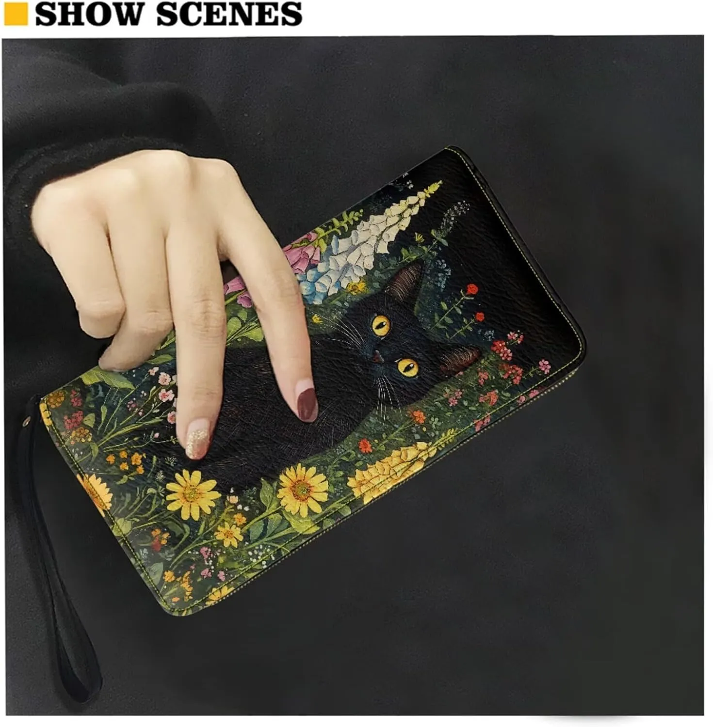 Small Wallet 2Pcs, Leather Shoulder Bags & Wallet with Hand Strap Set of 2 Lightweight for Travel & Shopping