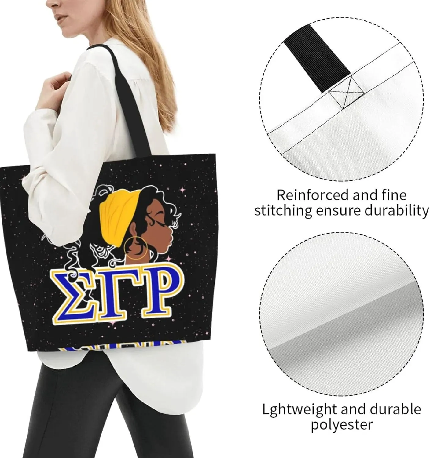 Sorority Tote Bag Sorority Gifts for Women 1922 Reusable Fashion Beach Bag Large Shoulder Shopping Bag