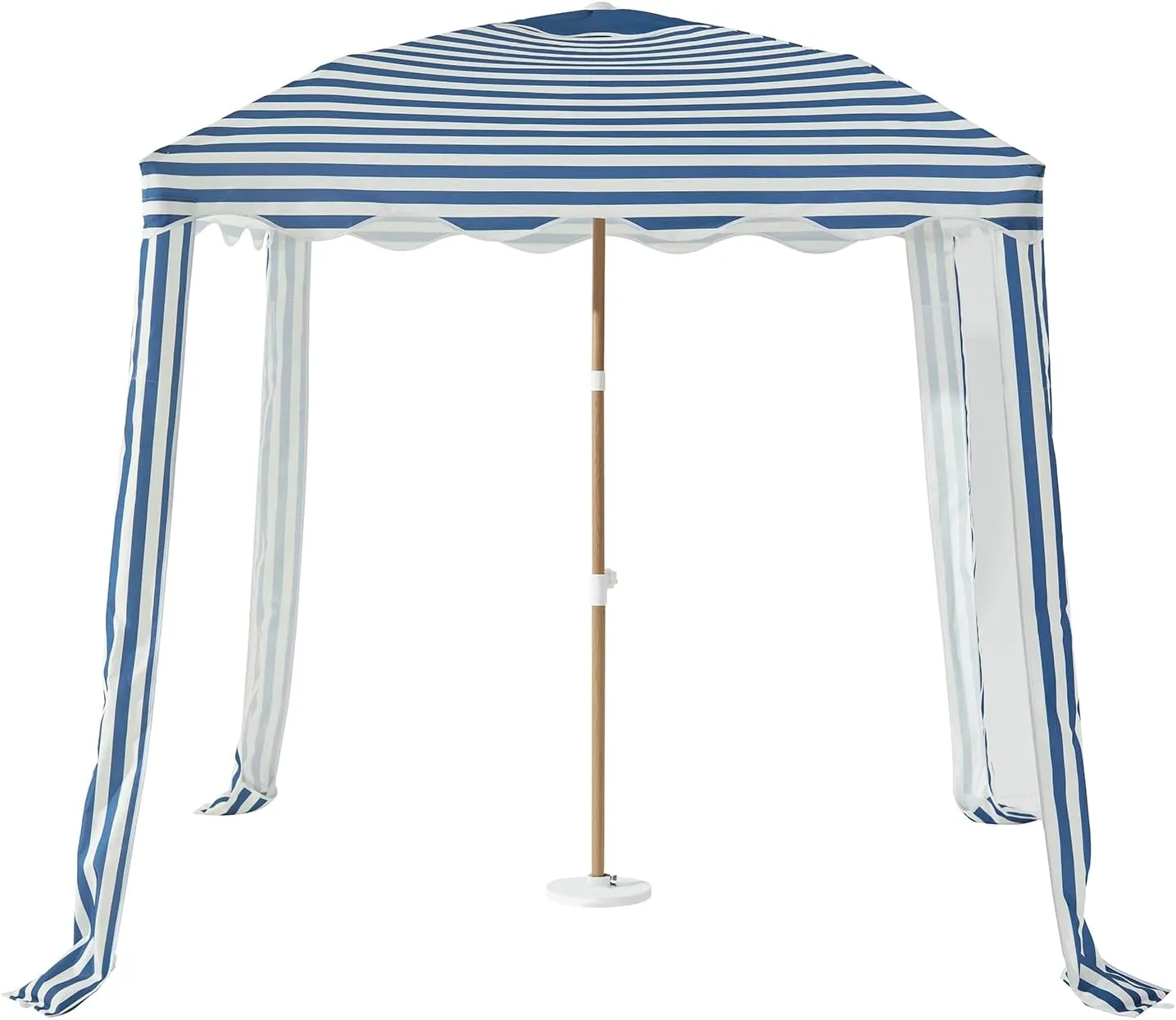 Striped Beach Cabana with Vent and Sand Pockets, 6.5FT x 6.5FT UPF 50  Sun Shelter, Easy Setup Portable Beach Canopy, Wind-Resistant Beach Tent (Navy)