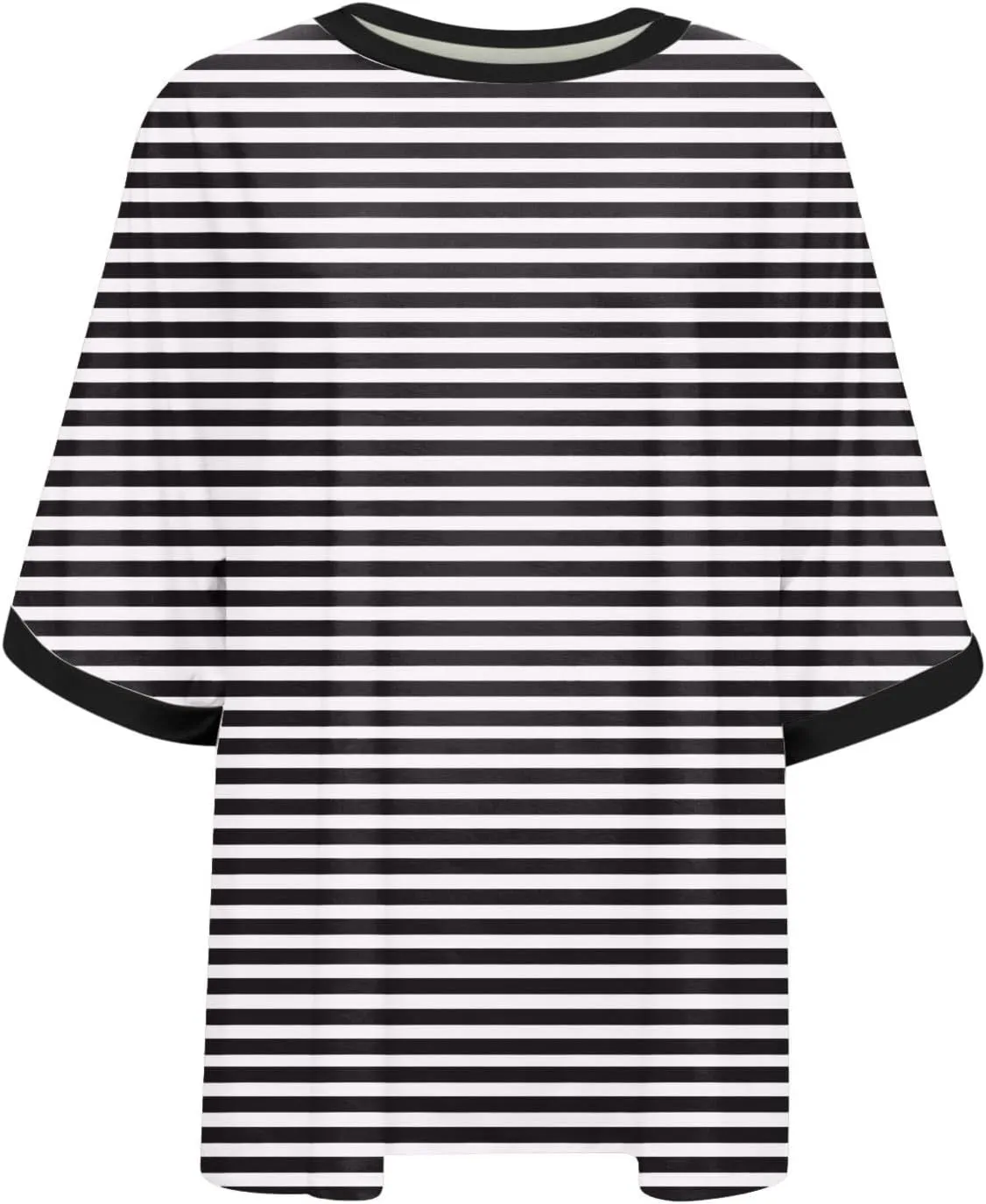 Striped Tops for Women Crewneck Oversized Summer Tops for Women 2024 Casual Loose Fit Basic Tee Shirts