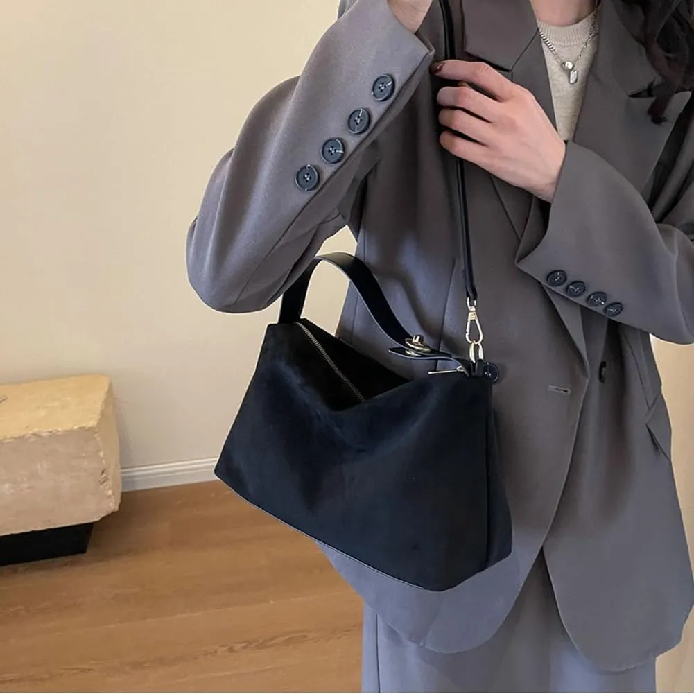 Suede Tote Bag for Women Suede Satchels Bag Faux Suede Bag Vintage Top Handle Handbag Shoulder Purse Hobo Bag Tote Handbags