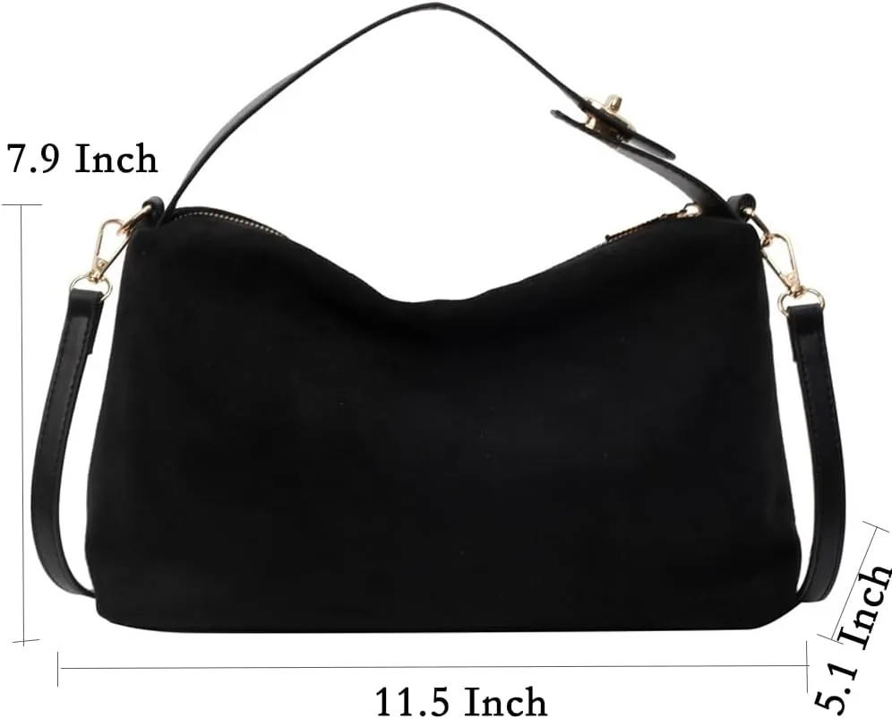 Suede Tote Bag for Women Suede Satchels Bag Faux Suede Bag Vintage Top Handle Handbag Shoulder Purse Hobo Bag Tote Handbags