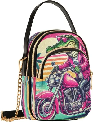 Summer Beach Alligator Crossbody Bags for Women Fanny Pack Travel Hiking Chest Bag Phone Purse with Strap