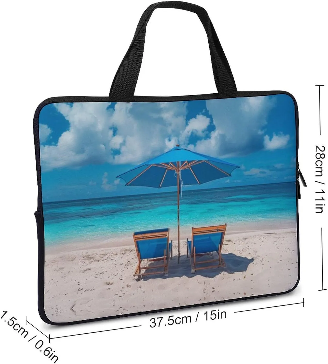 Summer Beach Chairs Laptop Bag Laptop Case Computer Messenger Bag with Adjustable Shoulder Strap