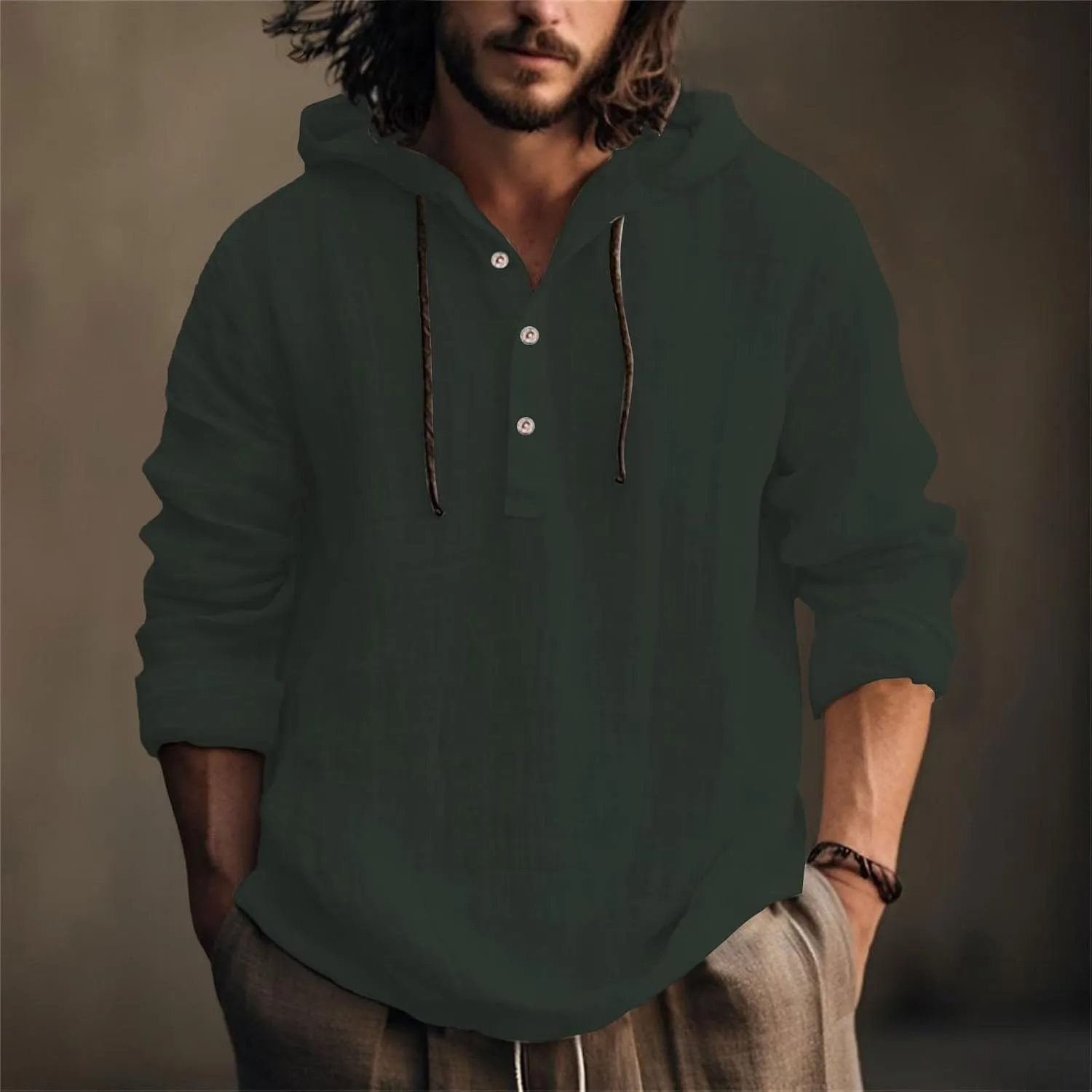 Summer Hoodies for Men Short Sleeve Beach Hooded Linen Shirts Button Down Lightweight Fashion Casual Loose Fit Shirt