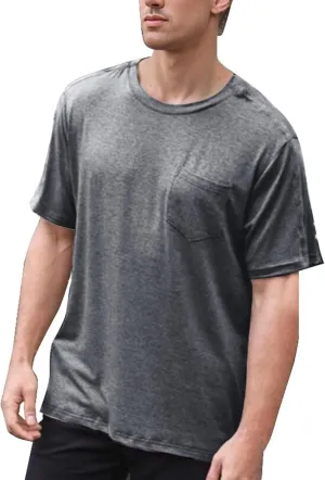 Summer Shirts for Men Solid Color Short Sleeve Crew Neck Comfortable Athletic Summer Comfy Fashion Trendy Tops
