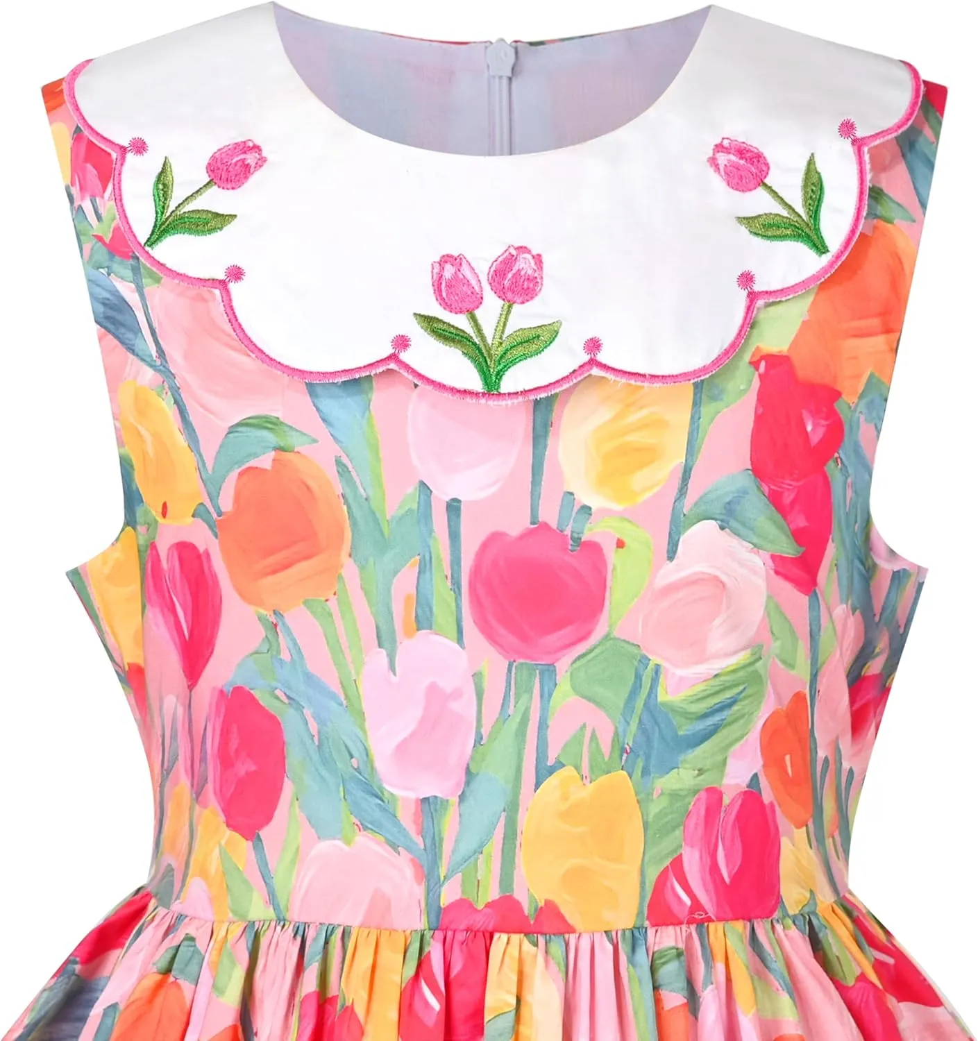 Sunny Fashion Girls Dress Blue Flower Print