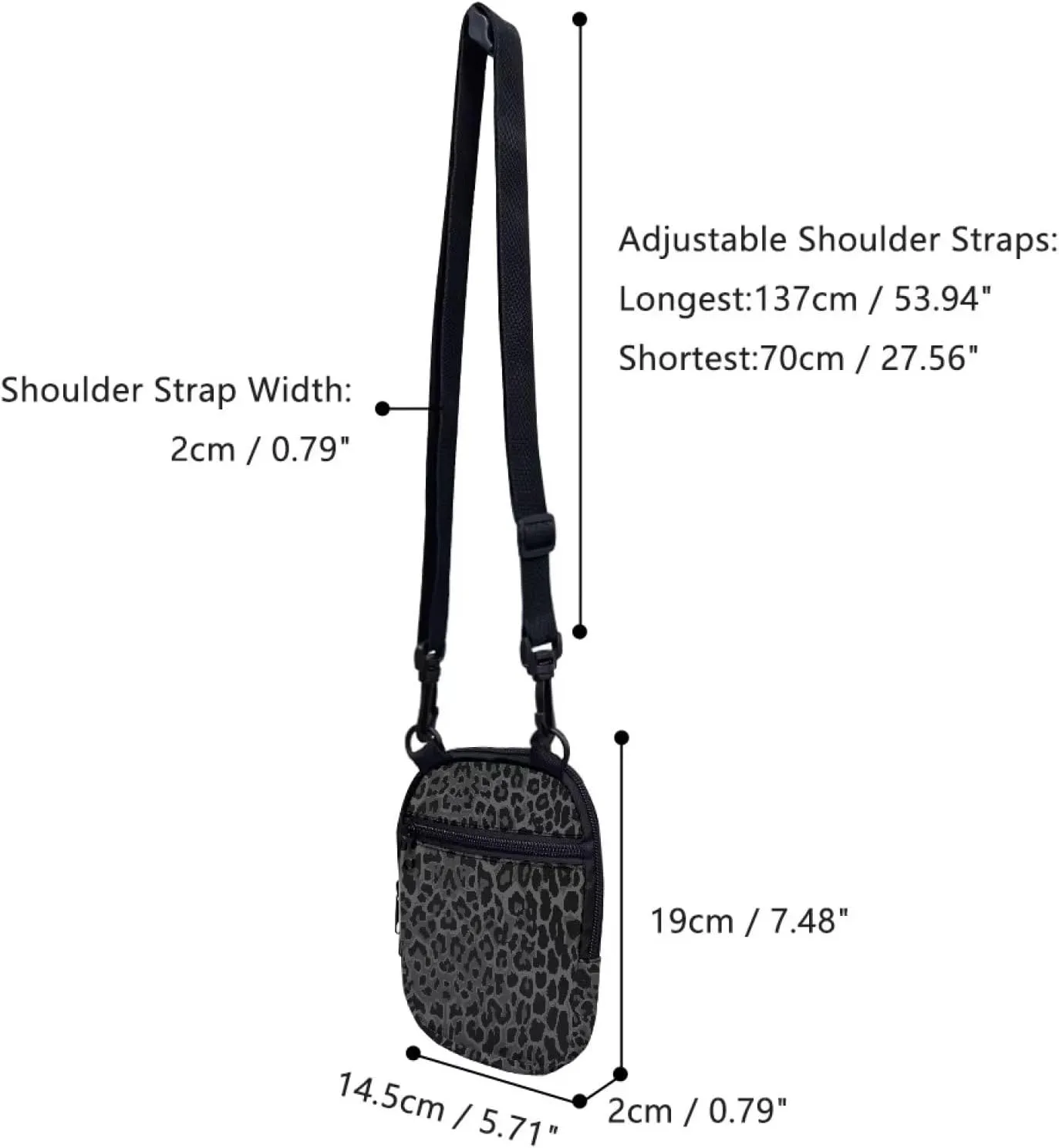 Suobstales Messenger Bag for Women Crossbody Zipper Bag with Adjustable Strap Portable Phone Purse Shoulder Handbag