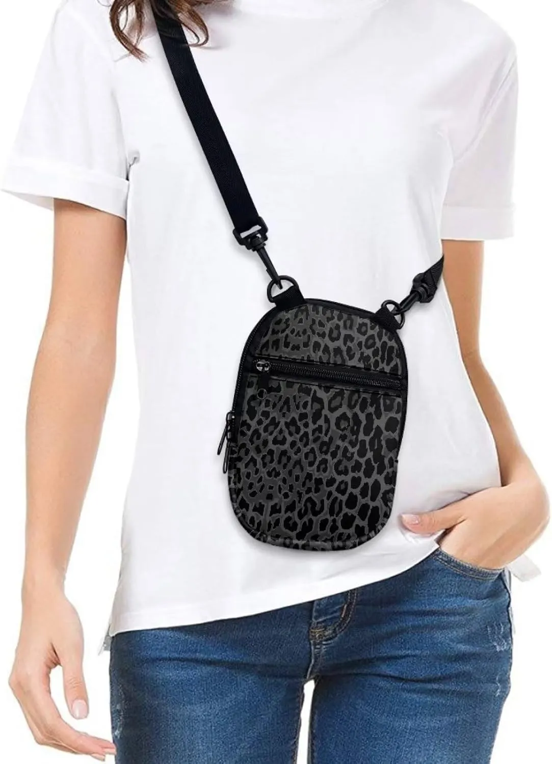 Suobstales Messenger Bag for Women Crossbody Zipper Bag with Adjustable Strap Portable Phone Purse Shoulder Handbag