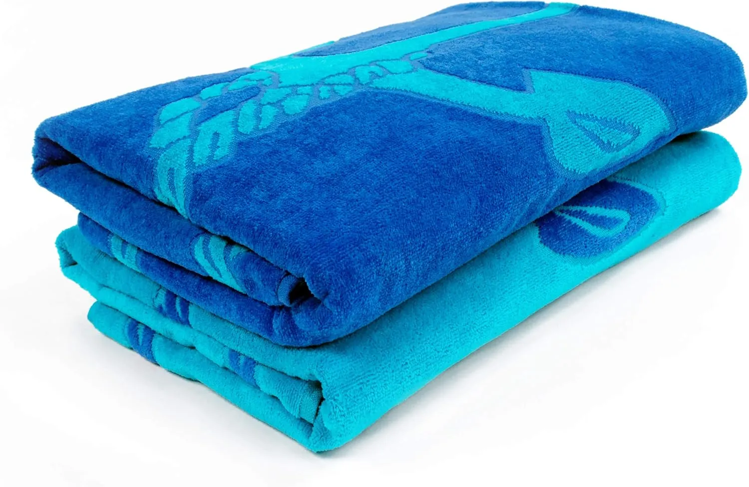 Superior Cotton Beach Towels, Nautical Towel for Kids, Adults, Pool, Swimming, Travel, Vacation, Quick Dry, Shower, Bathroom, Home Basics, Fisherman Anchor Collection, 34" x 64", Blue/Teal, 2 Piece