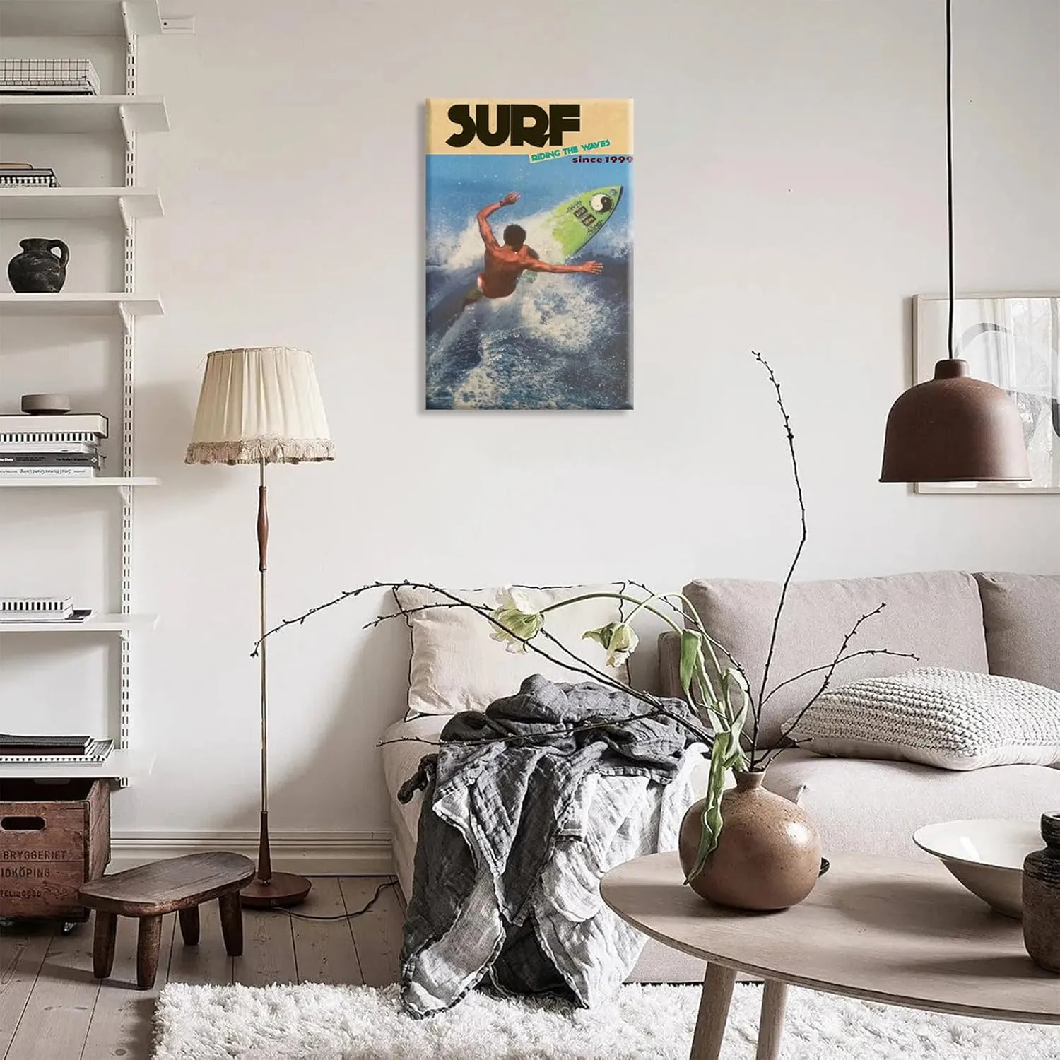 Surf Poster Surf Wall Art Coastal Beach Summer Surf Gallery Wall Poster Master Surfboards Fashion Surfboard Print Surfing Beach Scene Artwork For Living Room Canvas Wall Art 12x16in Framed