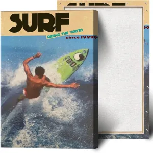 Surf Poster Surf Wall Art Coastal Beach Summer Surf Gallery Wall Poster Master Surfboards Fashion Surfboard Print Surfing Beach Scene Artwork For Living Room Canvas Wall Art 12x16in Framed