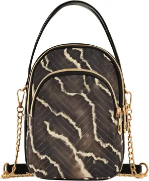 susiyo Watercolor Abstract Cracked Small Crossbody Bags Shoulder Bag for Women Multi Zipper Stylish Ladies Messenger Bags Phone Purse Handbag Wallet