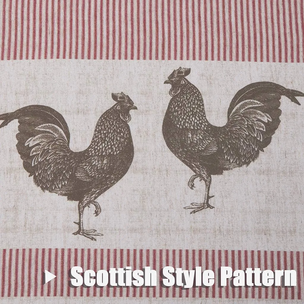 SXZJTEX Farmhouse Rooster Kitchen Boho Rustic Curtains Tier, Rod Pocket Panels for Living Room,Kitchen, Bathroom and Cafa, 27''W x 24'' L, 2 Panels,Red