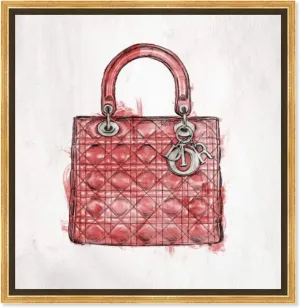 The Oliver Gal Artist Co. Fashion and Glam Framed Wall Art Canvas Prints 'Christian Essentials Handbags Home Décor, 12" x 12", Red, White