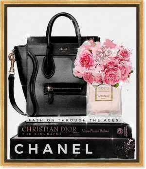 The Oliver Gal Artist Co. Fashion and Glam Framed Wall Art Canvas Prints 'Elegant Essentials' Handbags Home Décor, 36 in x 45 in, Black, Pink