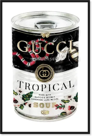 The Oliver Gal Artist Co. Fashion and Glam Framed Wall Art Canvas Prints 'Italian Luxe Soup Can Home Décor, 10 in x 15