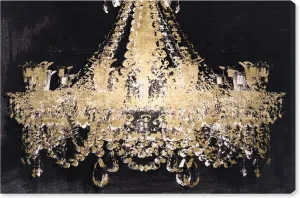 The Oliver Gal Artist Co. Fashion and Glam Wall Art Canvas Prints 'Chandelier Gold' Home Décor, 15" x 10", Black