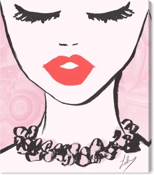 The Oliver Gal Artist Co. Fashion and Glam Wall Art Canvas Prints 'Classy Lips' Home Décor, 30" x 36", Pink, Red