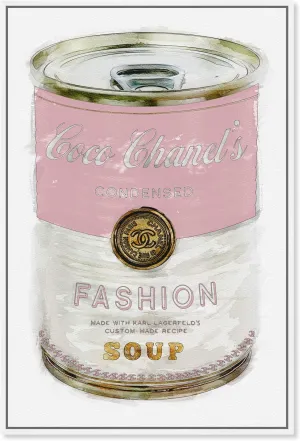 The Oliver Gal Artist Co. Fashion and Glam Wall Art Canvas Prints, 'Fashion Soup Pink', 20" x 30", White Frame