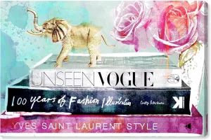 The Oliver Gal Artist Co. Fashion and Glam Wall Art Canvas Prints 'Library of a Fashionista' Home Décor, 15 in x 10 in, Pink, Turquoise