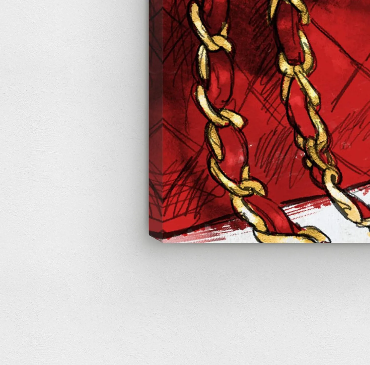 The Oliver Gal Artist Co. Fashion and Glam Wall Art Canvas Prints 'Pride and Joy Cherry' Home Décor, 20 in x 20 in, Red, Gold