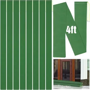 Threan 8 Pcs Long Canvas Sandbags Flood Protection Thickened Reusable Sand Bags Rain Wind Flood Barrier with Elastic Band Water Barrier Tube for Door Rain Water Control, Green (4ft)