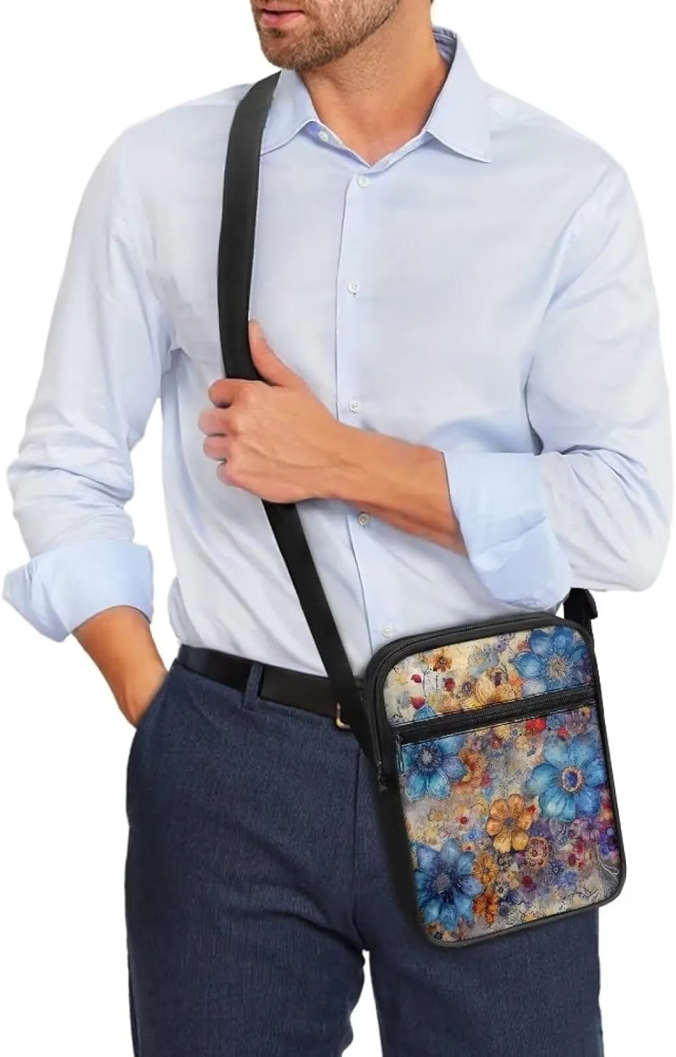 TODIYADDU Messenger Bag for Women Men Small Crossbody Purse with Adjustable Strap Travel Shoulder Bag Lightweight Handbags