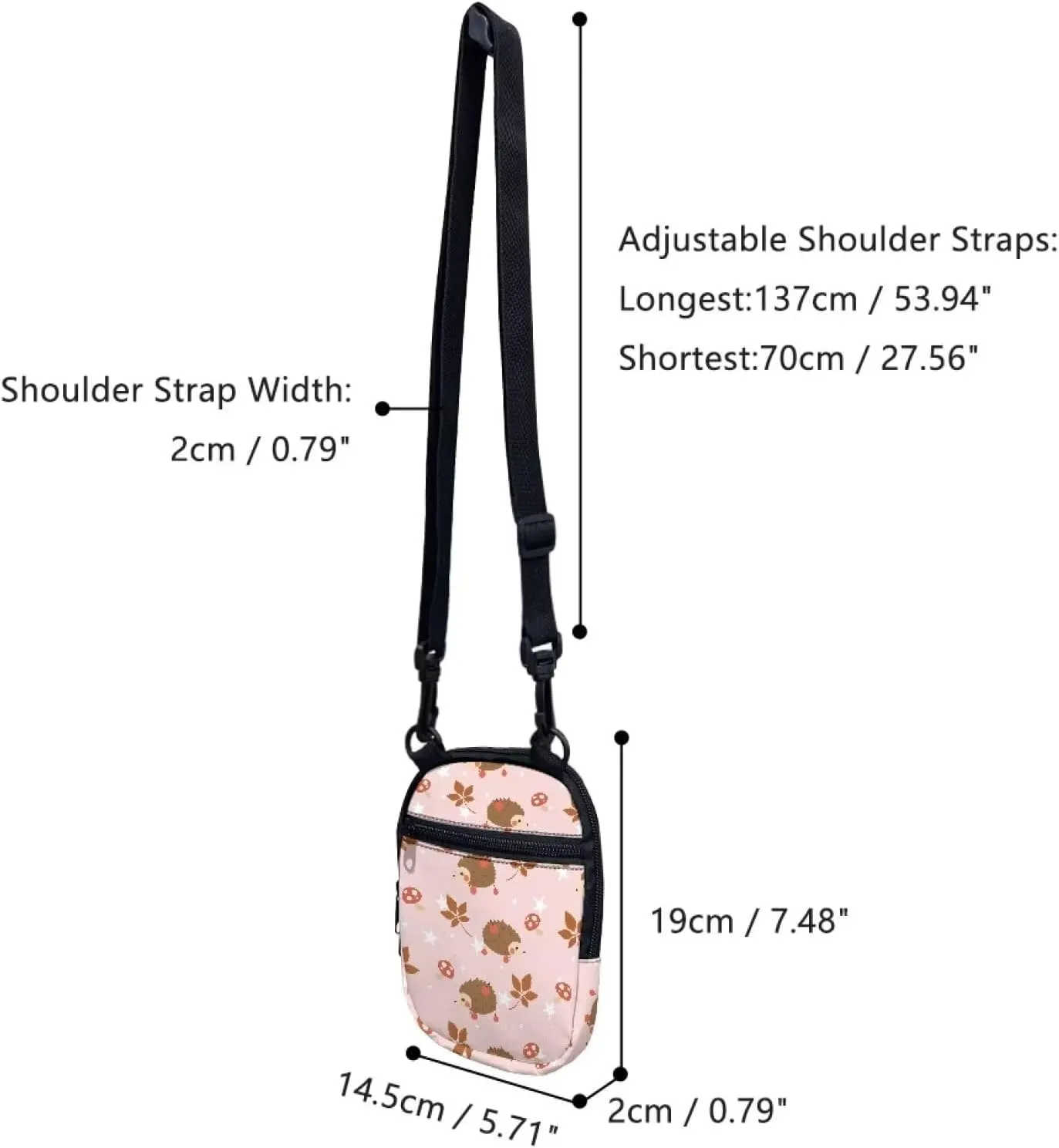 TODIYADDU Women Sling Bag Crossbody Phone Bag Mini Shoulder Bag with Adjustable Strap Mini Messenger Bag for Cell Phone Gifts