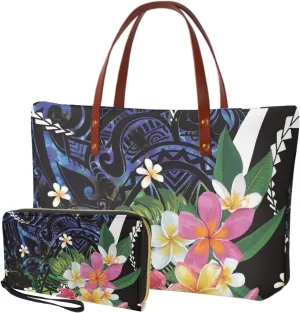 Tote Bag and Wallet Set for Women Handbags with Matching Wallets Satchel Purse 2PCS Clutch Purse for Outdoor