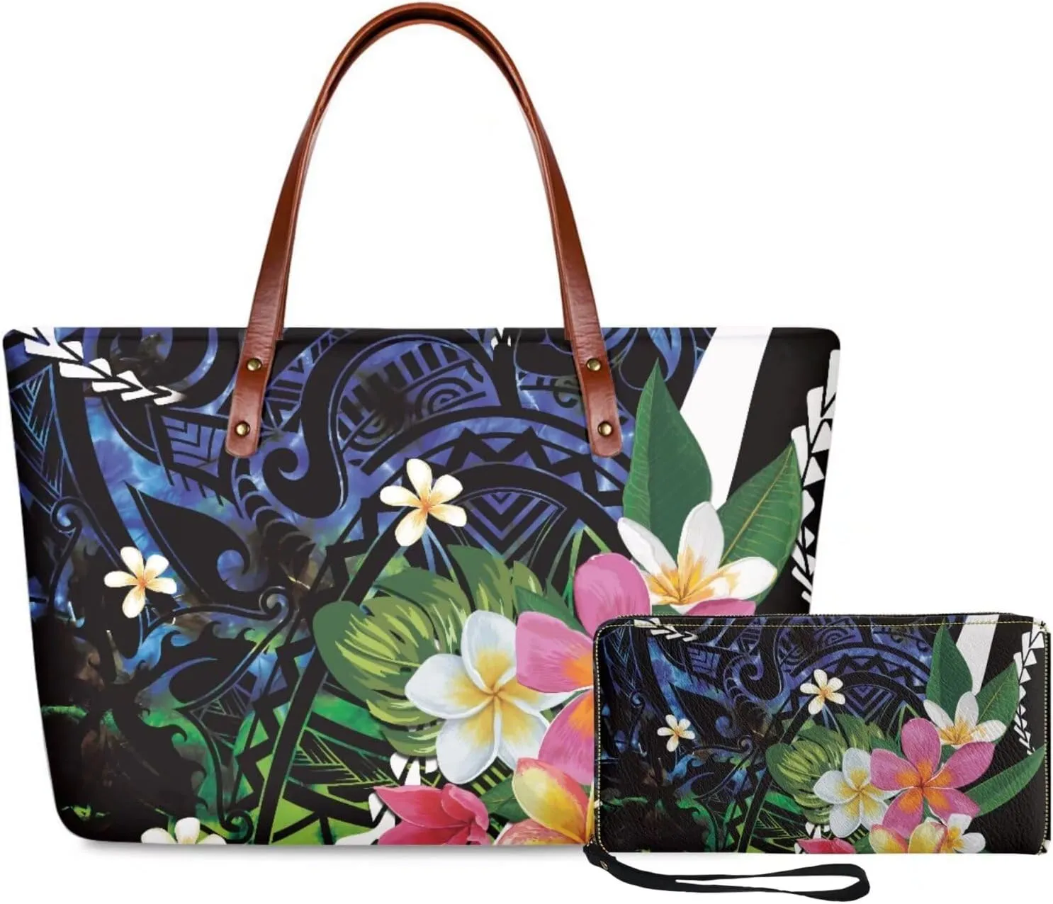 Tote Bag and Wallet Set for Women Handbags with Matching Wallets Satchel Purse 2PCS Clutch Purse for Outdoor