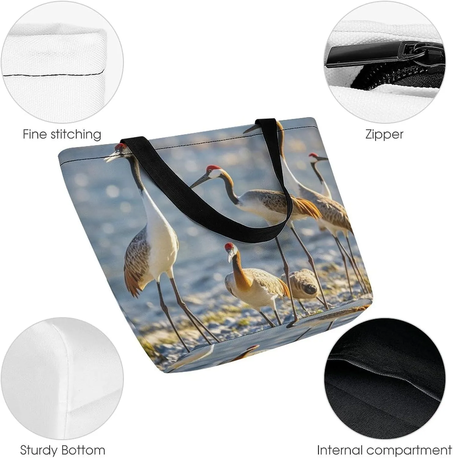 Tote Bag for Women Grocery Bag Rabbit Holding Heart Foldable Shopping Bags Reusable Large Tote Bag