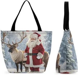 Tote Bag for Women Grocery Bag Snow Owl Foldable Shopping Bags Reusable Large Tote Bag